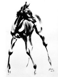 'Jimi as a Foal'- Ink & Acrylic