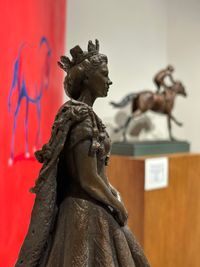 Profile of bronze maquette of HM Queen Elizabeth II for Romsey