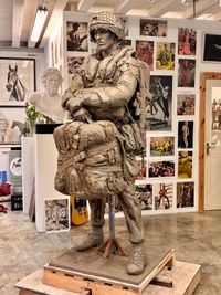 Clay of the ‘Colchester Airborne Soldier’ ready for moulding.