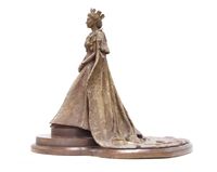 HM Queen Elizabeth II maquette for Romsey. Bronze