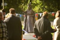 At the unveiling of HM Queen Elizabeth II statue
